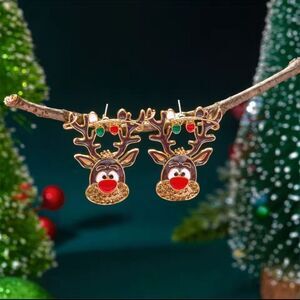 Festive Reindeer Stud Earrings